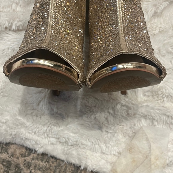 Steve Madden Gold Embellished Women's Ankle Boot - Picture 12 of 12